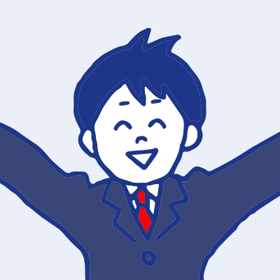 笑顔でバンザイする男子学生のイラスト